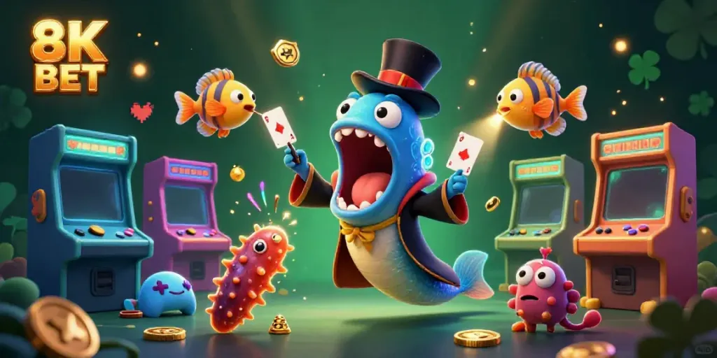Experience exciting gambling fun at 8K BET with a vibrant underwater magic scene.