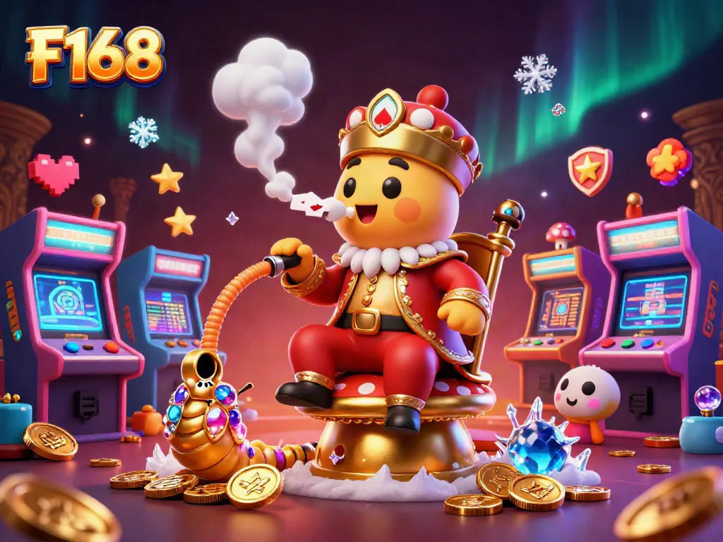 Engage with F168's vibrant casino atmosphere showcasing vivid characters and gaming elements.