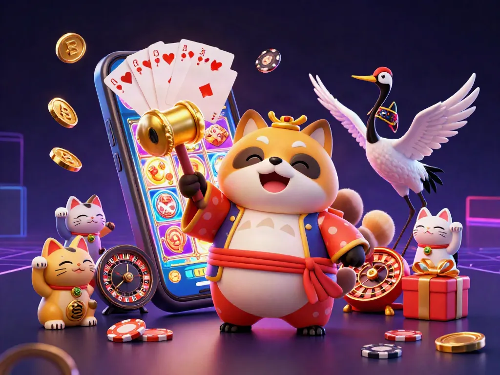Spin the reels at GO88 with excitement as colorful slot games and fortune cats brighten the scene.