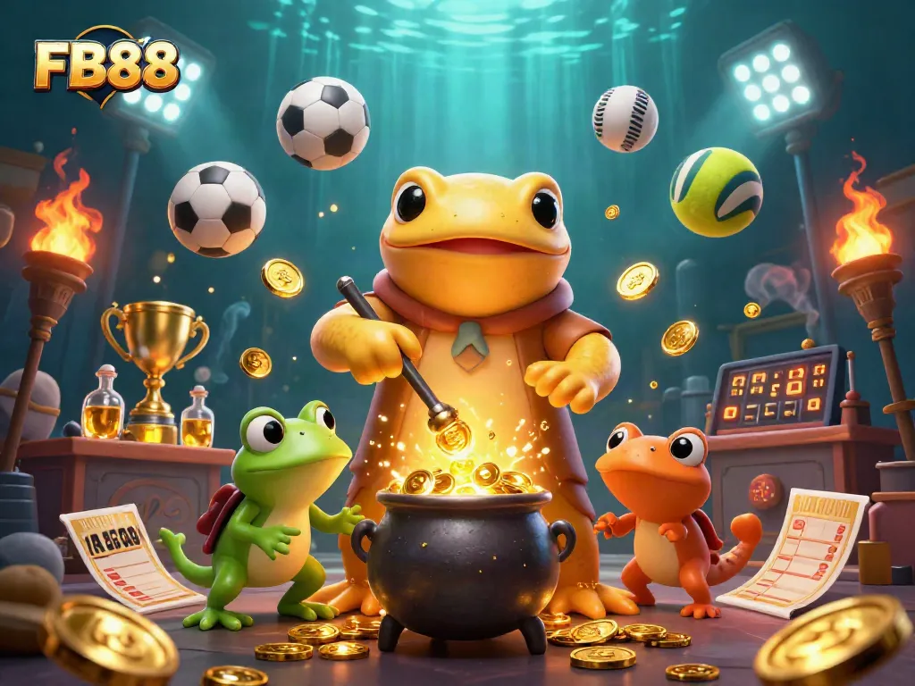 Experience thrilling gameplay with FB88's dynamic illustration showcasing vibrant sports betting action.