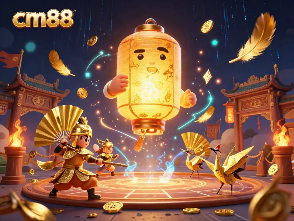 Experience thrilling gameplay at cm88 with dynamic rich visuals including golden lantern spirits and casino elements.