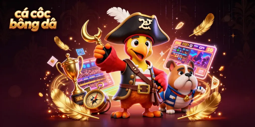 Engage in cá cược bóng đá with a vibrant scene showcasing cartoon characters and thrilling sports elements.