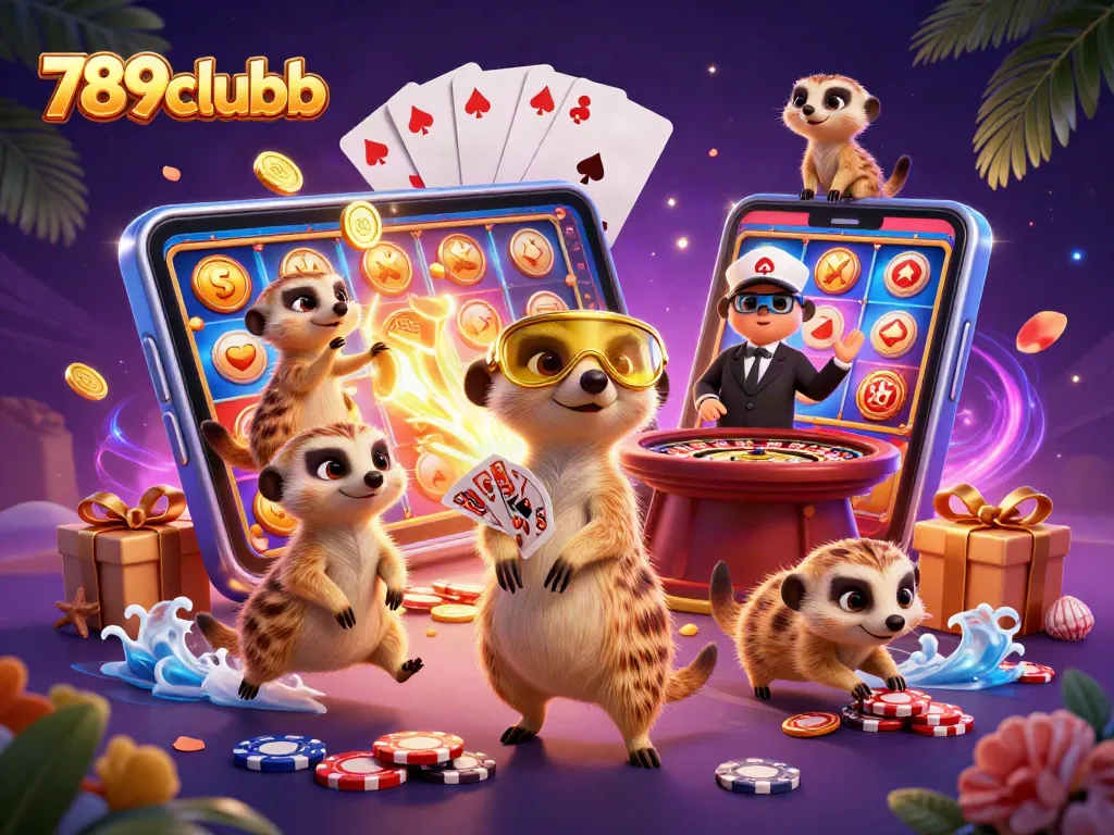 Experience the thrill of 789clubb with meerkats managing an exciting casino scene