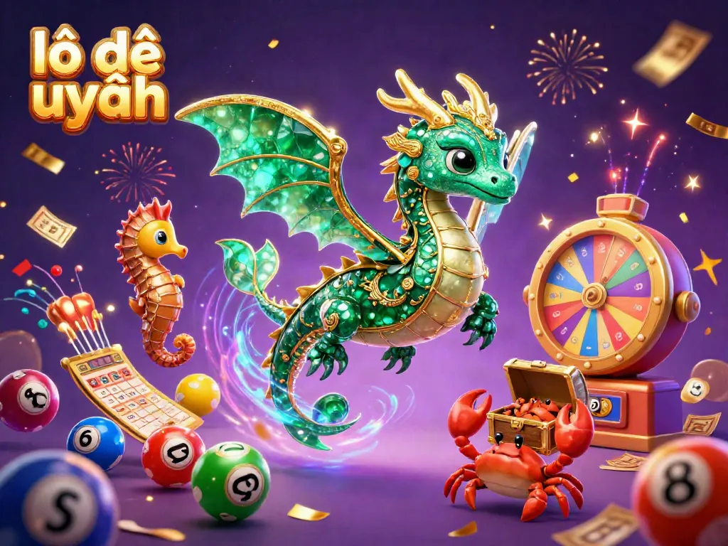 Experience the excitement of lô đề uy tín with vibrant lottery elements and magical characters in a dynamic scene.