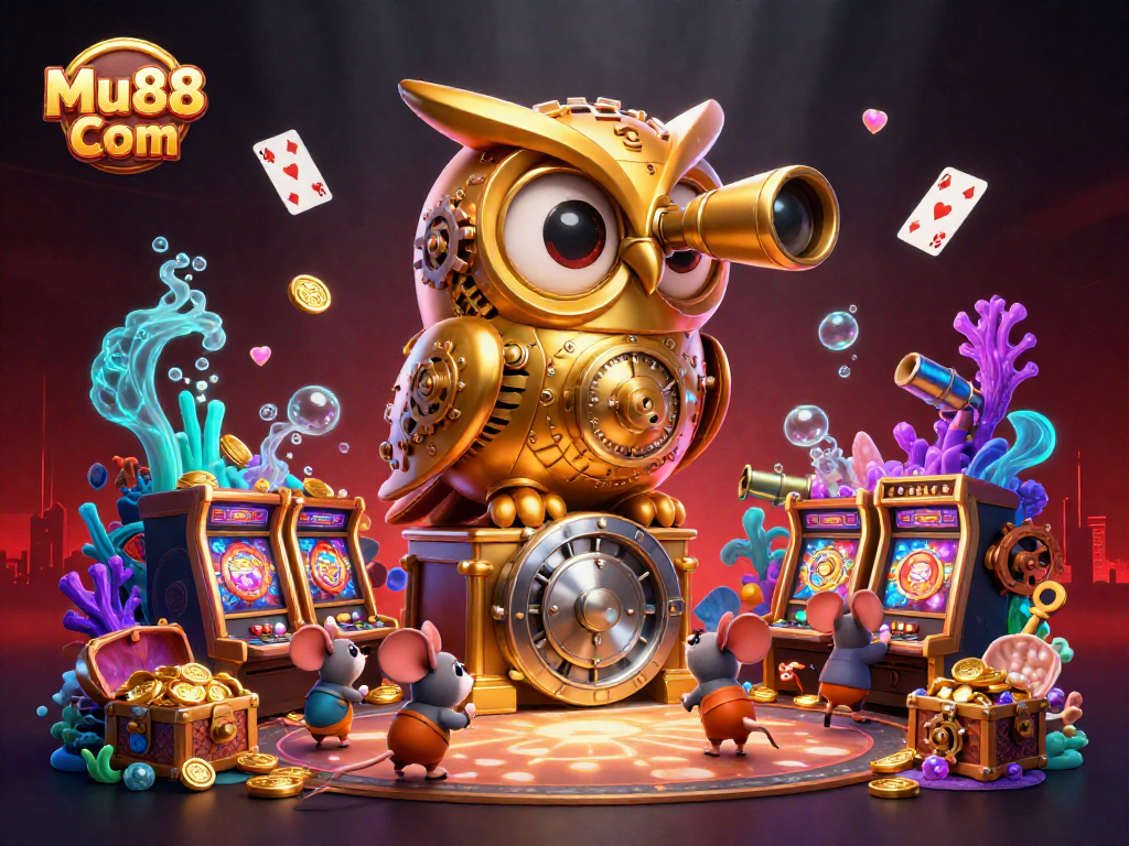 Experience thrilling gameplay at Mu88 Com with a vivid underwater casino scene filled with treasures.