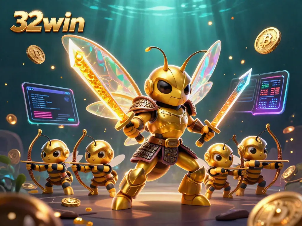 32win engages players with dynamic 3D casino elements and vibrant characters in action.