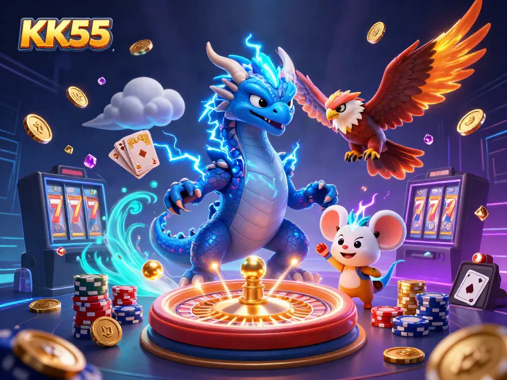 Win big at KK55 with vibrant casino games and thrilling characters in action!