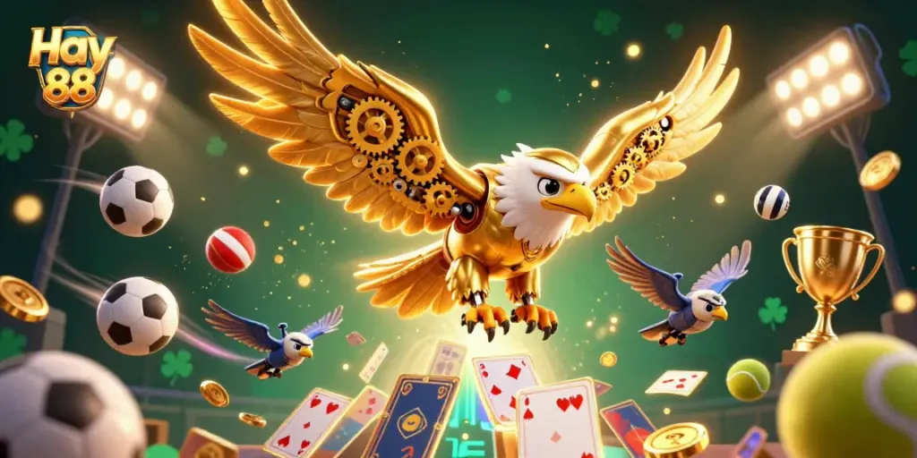 Experience exhilarating gameplay with Hay 88 in a vibrant, animated casino scene featuring dynamic elements.