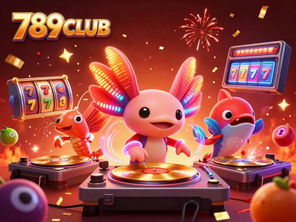 Engage in thrilling gameplay at 789CLUB with vibrant slot elements and lively 3D characters.