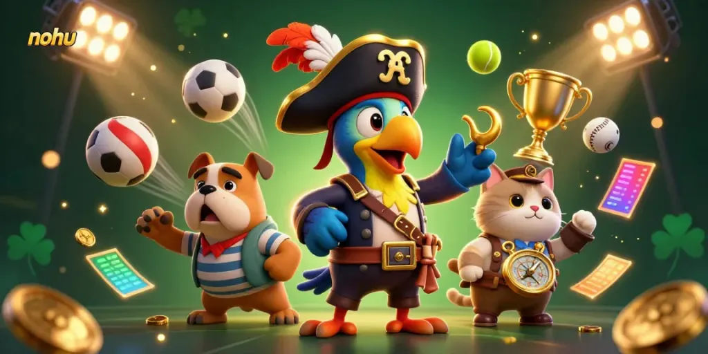 Engage in thrilling bets at nohu with exciting cartoon characters and dynamic sports elements.